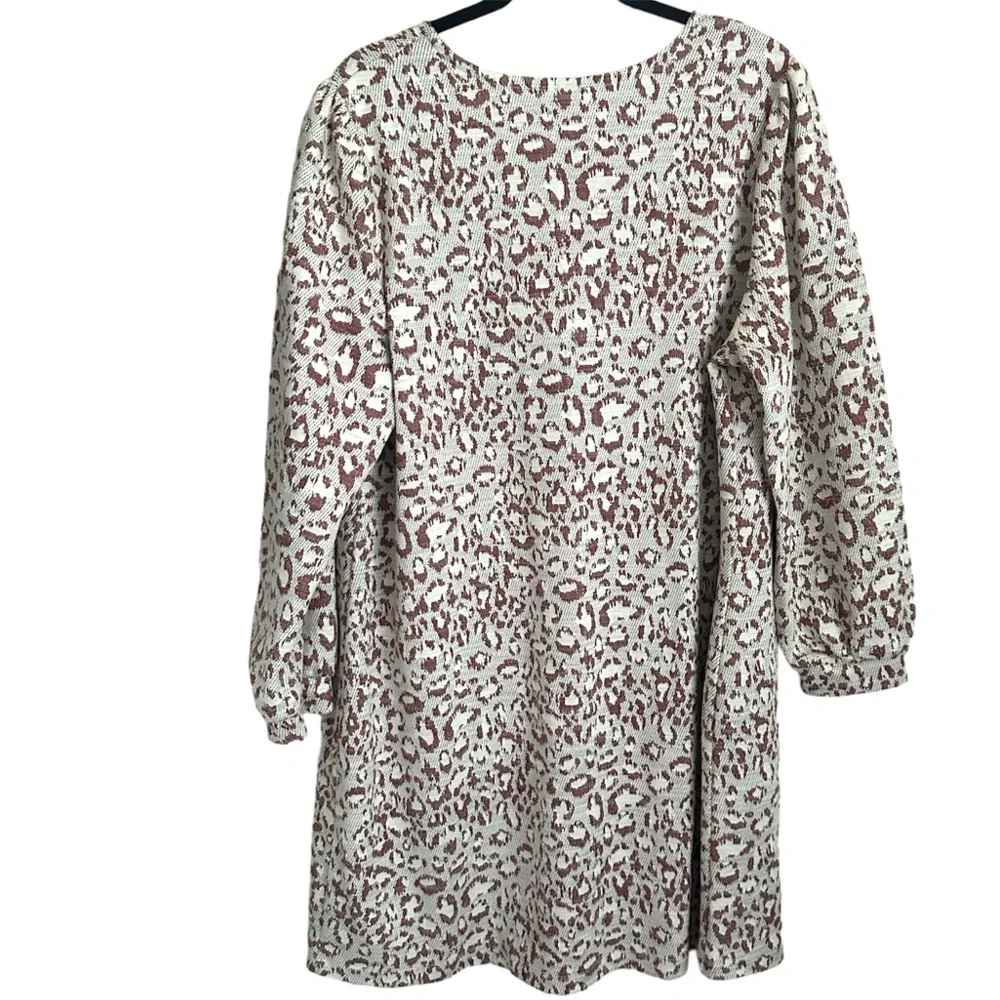 Anthropologie Dolan Neutral‎ Leopard Print Knit Dress Sz 1X - Picture 3 of 12